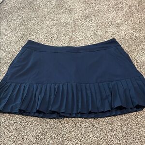 Navy Pleated Hem Women's Golf Skirt